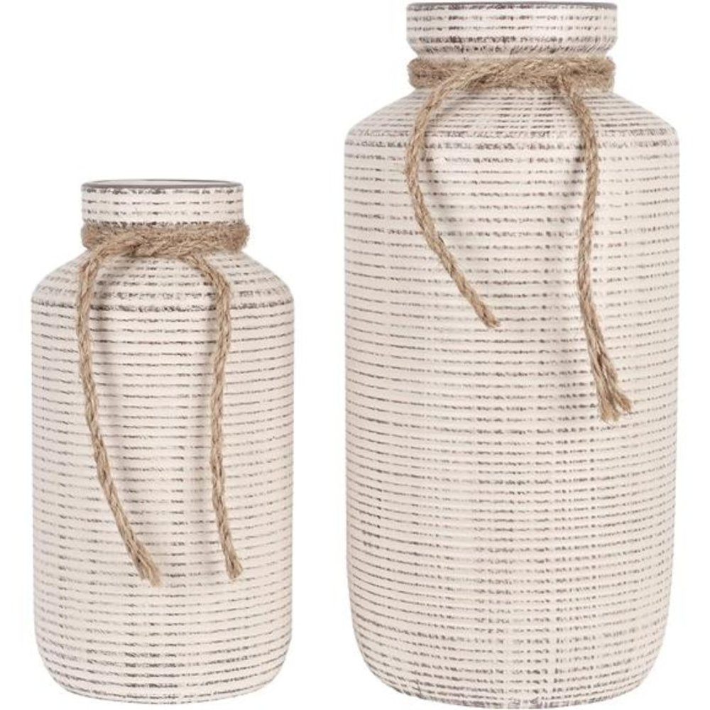 Rustic Ceramic Vase for Home Decor, Farmhouse Decorative Vase for Pampas Grass